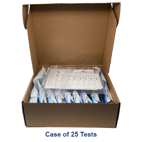 Saliva drug test in box materials layed down